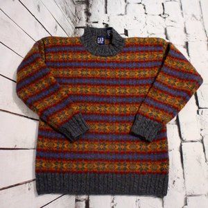 GAP WOOL MULTI COLOR SWEATER, SIZE MEDIUM